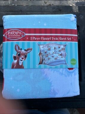 Rudolph Snow Day Flannel Sheet Set